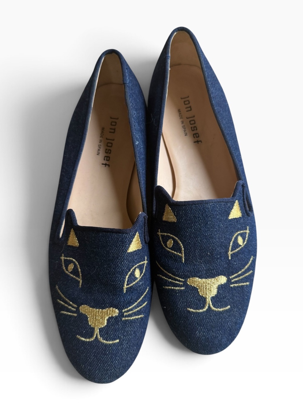 Jon Josef Gatsby Velvet Cat-Embroidered Women's Loafers
